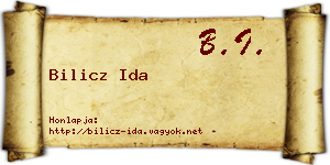 Bilicz Ida névjegykártya