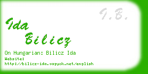 ida bilicz business card